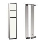 EMCO Asis 150 inbouwkastmodule, badkamerkast als toiletpapierhouder en toiletborstelhouder met extra vak, hoge kast met "Push to Open"-functie, incl. inbouwframe, optiwhite