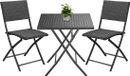 Casaria Polyrattan Tuinset 3 delig – Inklapbaar/Weerbestendig – Zwart