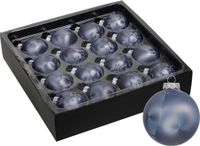Othmar Decorations Luxe kleine kerstballen - 16x st - 4 cm - donkerblauw - glas - ice finish
