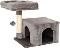 Lionto Kattenkrabpaal 50 cm, Compact & Ruimtebesparend, Donkergrijs