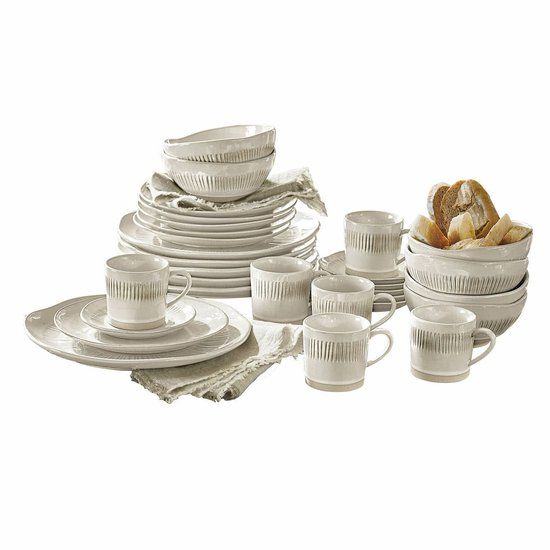 LOBERON Servies set van 30 Périers crème