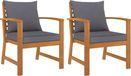 Maison Exclusive - Chaise de jardin lot de 2 avec coussin gris foncé bois acacia