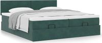 Maison Exclusive - Lit plateforme avec matelas, vert foncé, 200x200 cm, velours