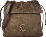 COCCINELLE Sac bandoulière Lidia Suede Le. / Smooth Le. Shoulderbag Fango / Fango vert foncé