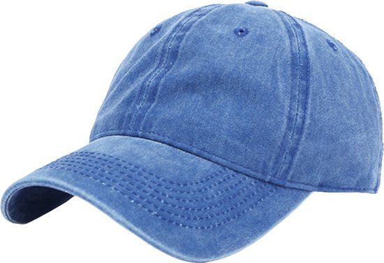 LGT JWLS Lookinggoodtoday Effen Baseball Cap met Faded Look - Blauw