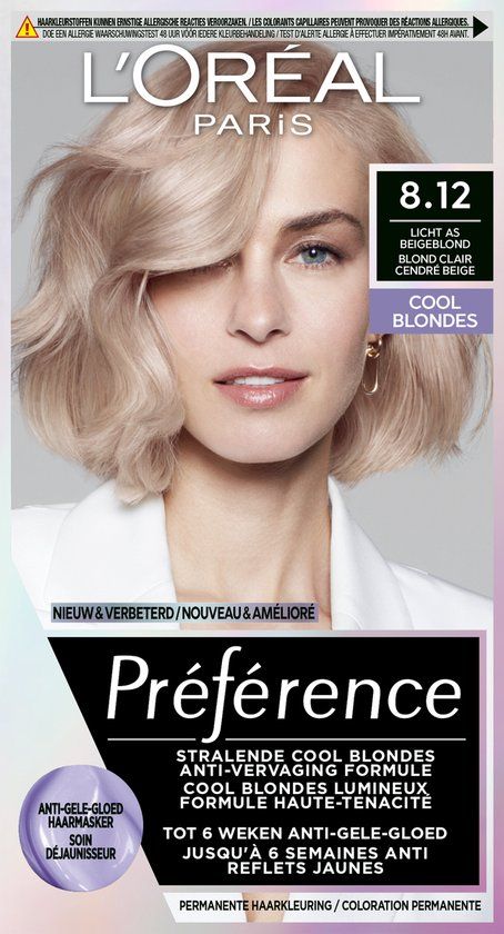 L'Oréal Paris Préférence Cool Blondes 8.12 Alaska - Permanente Haarverf - Licht As Beigeblond