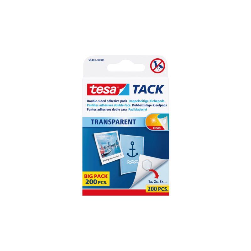 tesa Dubbelzijdige kleefpads tack transparant 200 stuks