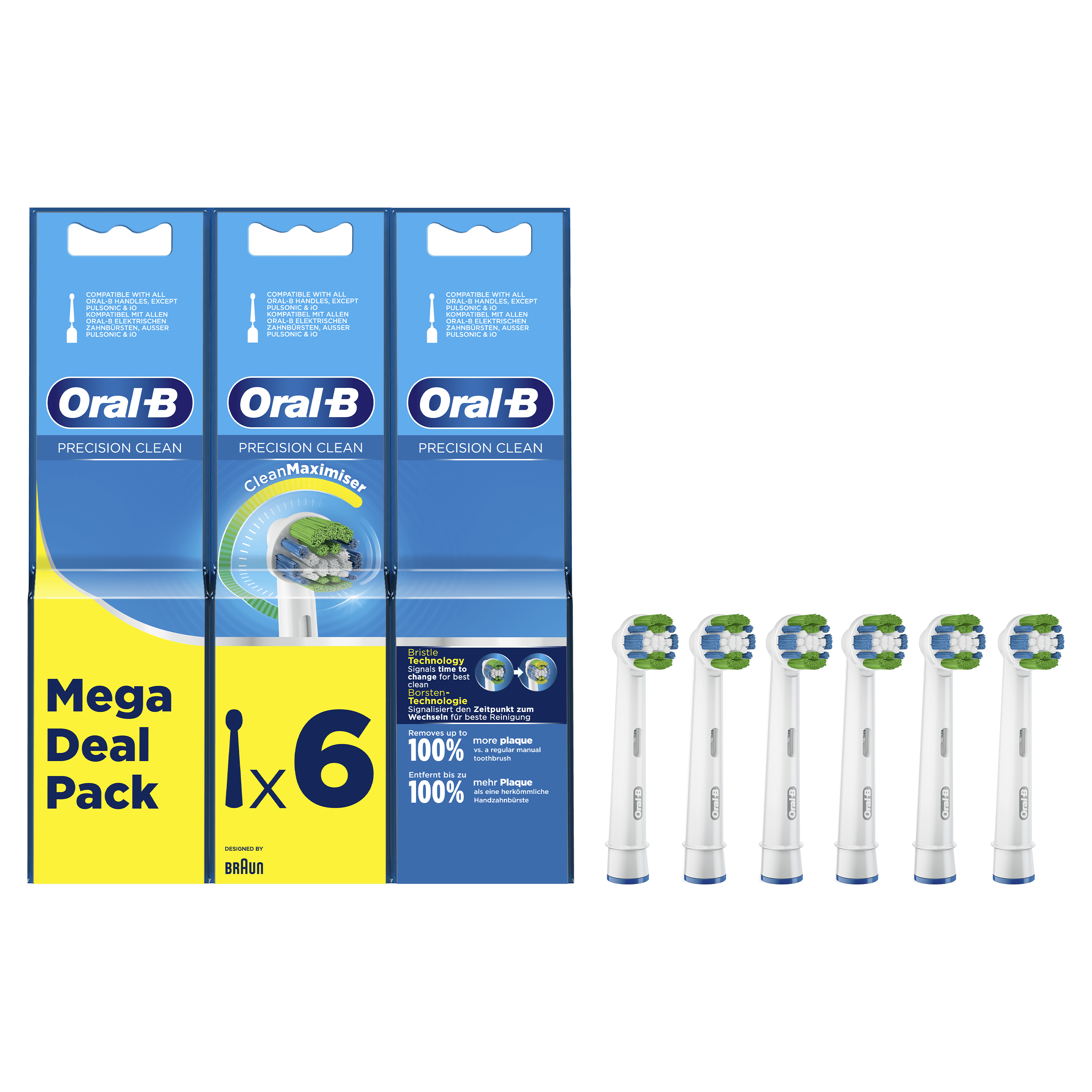 Oral-B Precision Clean Opzetborstel Met CleanMaximiser-technologie, Verpakking Van 6 Stuks