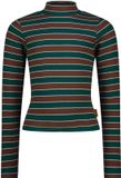 Vingino Icon Stripe Top Col Meisjes - Shirt - Donkergroen - Maat 164
