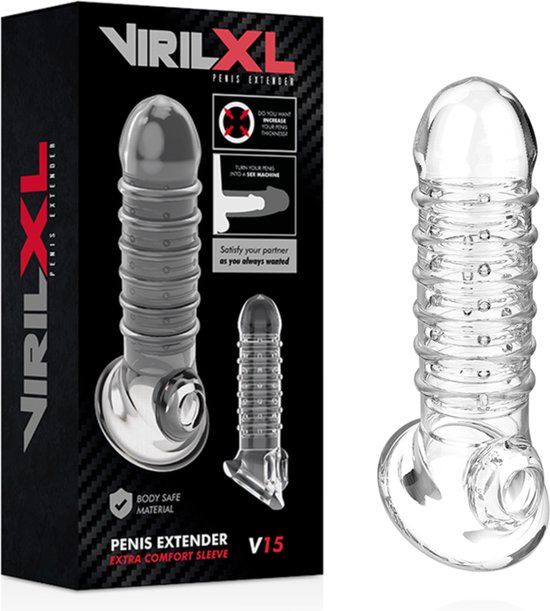 VIRILXL V15 Penis Sleeve - Red - Silicone - Penis Extender