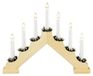 OEM Houten kroonluchter, naturel, 7 lampen, 230V, binnen gebruik, witte kabel