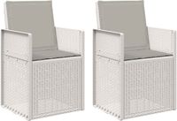 vidaXL Tuinstoelen - 2 stuks - Wit en Lichtgrijs - PP