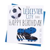 Leicester White Cotton Cards Leicester City Foxes FC Football Club Verjaardagskaart - 49, groen|wit|grijs|blauw, 16cm X 16cm