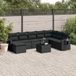 Maison Exclusive - Ensemble de meubles de jardin 9 pièces avec canapé et coussins, noir, en polyrotin