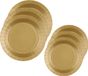 Santex Feest/verjaardag borden set - 20x stuks - goud - 17 cm en 22 cm