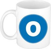 Bellatio Decorations Shoppartners Bv Koffie mok met de letter O - beker - blauw - 300 ml