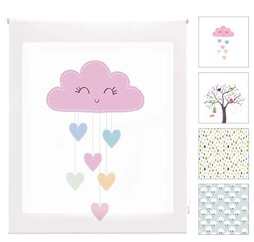 Blindecor Digitaal Kinderen Rolgordijn Cloudsheart - 110x180cm