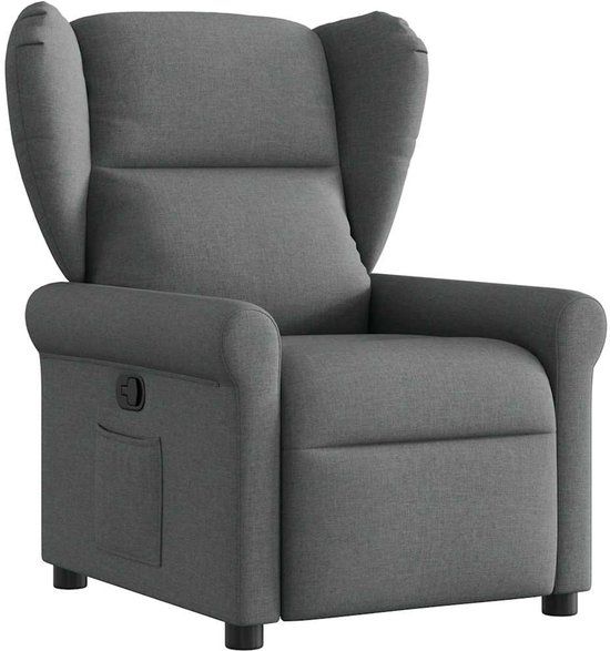 vidaXL Fauteuil verstelbaar stof donkergrijs