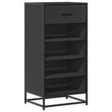 VidaXL Schoenenrek Zwart Metaal Hout 48x38x97.5 cm