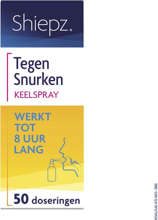 Shiepz Tegen Snurken keelspray - Helpt snurken te voorkomen - Werkt tot 8 uur lang - Met natuurlijke ingrediënten - 23,5 ml / 50 doseringen