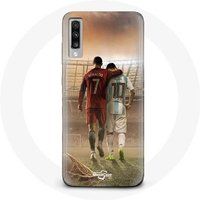 Maniacase Hoesje voor Samsung Galaxy A70 cristiano ronaldo messi geit