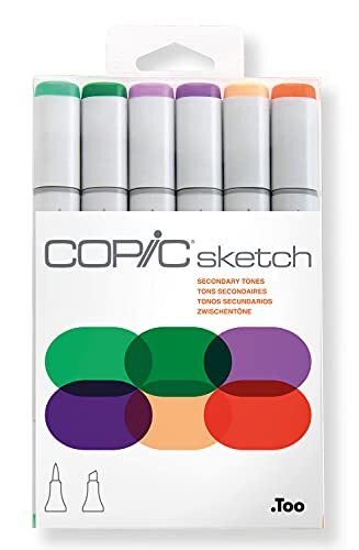 Copic Marker 6 Sketch set, Secundaire tonen