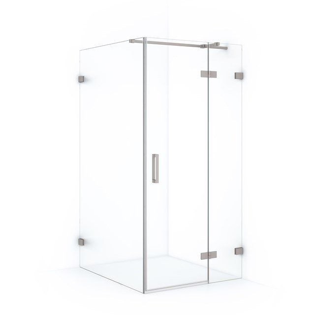 Maxaro Douchecabine Diamond 120x90cm 8mm Helder Veiligheidsglas Geborsteld RVS met Draaideur