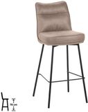 LABEL51 Lennon Barkruk - Bruin - Stof - Hoog - Kruk -