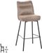 LABEL51 Lennon Barkruk - Bruin - Stof - Hoog - Kruk -