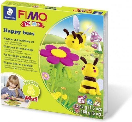 Fimo kids 8034 - ovenhardende boetseerklei - Form&Play set "Happy Bees"
