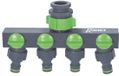Ribimex Waterverdeler voor de tuinkraan, 3/4" en 1", 3/4" en 1/2", 4 uitgangen