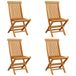 Maison Exclusive - Chaises pliantes avec coussins bleus, 4 pièces, bois massif teck