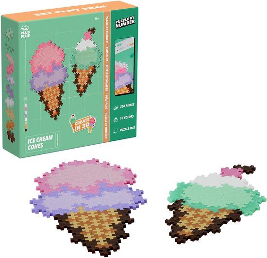 Plus-Plus Puzzle by Number - Ice Cream Cones - 250 Pieces