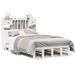 vidaXL Massief houten bed met plank, zonder matras, wit, 150x200 cm, grenen