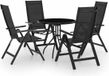 vidaXL Bistroset 5-delig Noir et Anthracite