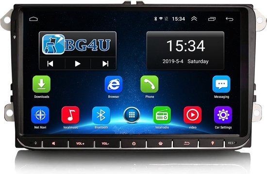 BG4U Navigatie radio VW Volkswagen Golf Touran Polo Passat, Android 8.1, 9 inch scherm, Canbus, GPS, Wifi, Mirror link, DAB+, Bluetooth Merk