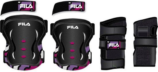 Fila Kniebeschermers Kinderen - zwart/paars/roze - Maat XS