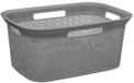 5Five Wasmand van rotan gevlochten - grijs - kunststof - 45 liter - 59 x 41 x 27 cm - rechthoek
