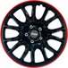J-Tec Hero GTR 15 inch Wieldoppen - Zwart/Rode Rand (4-Delig)