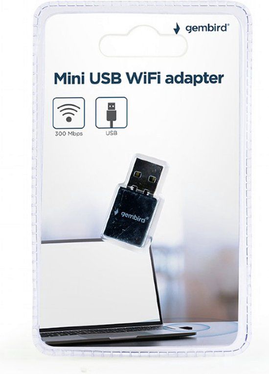 Gembird WNP-UA300-01 - Mini USB WiFi adapter - 300 Mbps - Zwart