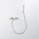 Fortifura Calvi Thermostatische badkraan met staafhanddouche, handdouchehouder en gladde doucheslang - PVD - geborsteld RVS