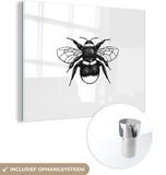 MuchoWow® Glasschilderij 160x120 cm - Hommel - Acrylaat - Multicolor - Rechthoek