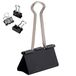 D.RECT Metalen Foldback Clips Verpakking 12 Stuks, 51mm Zwart Multifunctionele Clips, Metalen Binder Clips voor: Notities, Briefpapier Paperclips