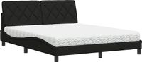 vidaXL Bed met matras, stof, zwart, 160x200 cm