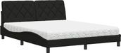 vidaXL Bed met matras, stof, zwart, 160x200 cm