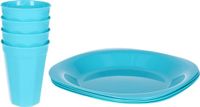 Plasticforte set - 8x stuks - bleu - plastique - incassable