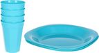 Plasticforte set - 8x stuks - bleu - plastique - incassable