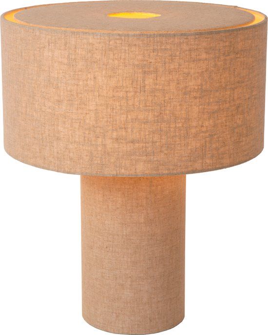 Lucide LEEROY Tafellamp - Taupe - E27 - Ø42cm - Linnen