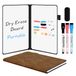 AGM A5 Mini Whiteboard, draagbaar schrijfbord met 3 gekleurde pennen en gum, voor kantoor, studeerkamer, klaslokaal en thuisgebruik, bruin