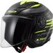 LS2 OF616 Airflow II Brush Zwart Neon Geel Jethelm - Maat XXXL